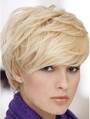 Blonde Short Straight Boycuts Capless Wig Online Shop