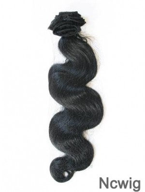 Black Wavy Style Remy Human Hair Tape In Hair Extensions