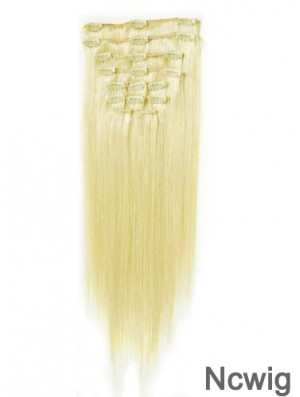 Perfect Blonde Straight Remy Human Hair Clip In Hair Extensions