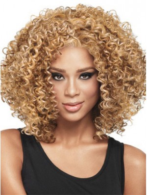 African Hair Style With Capless Kinky Style Blonde Color Shoulder Length