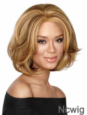 Chin Length Wavy Capless Blonde Durable Bob Wigs