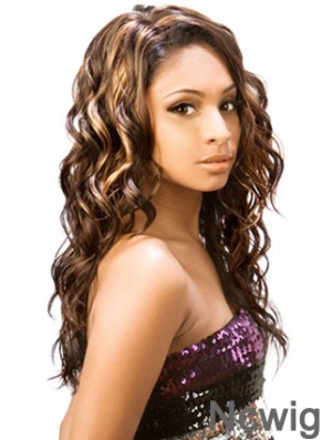 Long Brown Wavy Without Bangs Incredible African American Wigs