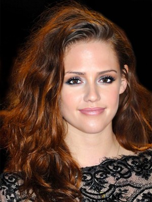 Discount Auburn Long Wavy 21 inch Without Bangs Kristen Stewart Lace Wigs