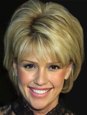 Good Blonde Short Straight With Bangs 10 inch Synthetic Wigs