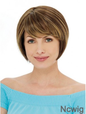 Capless Short Straight Auburn Ideal Bob Wigs