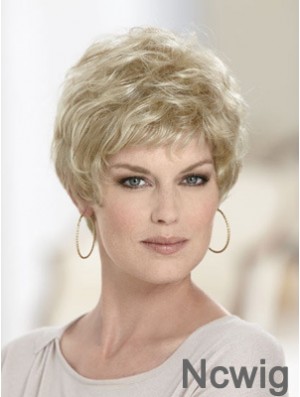 Boycuts Wavy Blonde Capless Discount Short Wigs