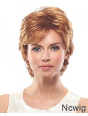 Wavy Layered Short Exquisite Auburn Synthetic Wigs