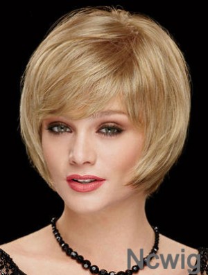 Chin Length Bobs 8 inch Straight Blonde Medium Wigs