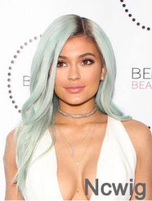 Incredible 16 inch Long Wavy Grey Capless Kylie Jenner Wigs