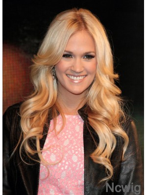 25 inch Capless Synthetic Long Curly Blonde Layered Carrie Underwood Wigs