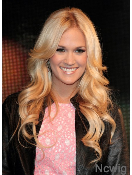 25 inch Capless Synthetic Long Curly Blonde Layered Carrie Underwood Wigs