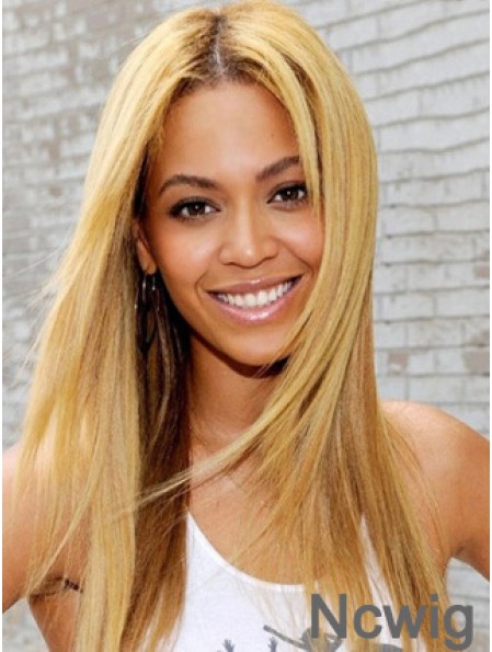 Blonde Long Straight Without Bangs Lace Front 20 inch Beyonce Wigs