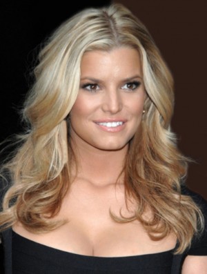 16 inch Ideal Blonde Long Wavy Layered Jessica Simpson Wigs