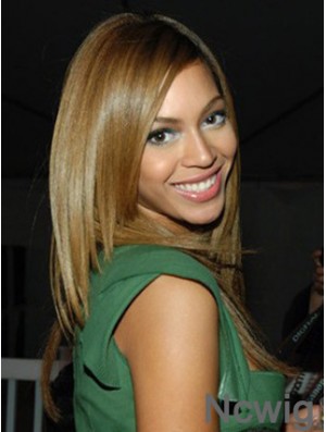 Brown Long Straight Without Bangs Lace Front 18 inch Beyonce Wigs