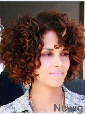 Full Lace Curly Without Bangs Short Perfect 10 inch Halle Berry Wigs