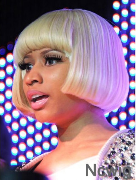 8 inch Blonde Straight Bobs Short Perfect Nicki Minaj Wigs