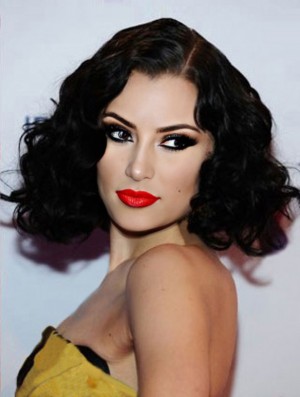 14 inch Amazing Black Chin Length Curly Classic Jessie J Wigs