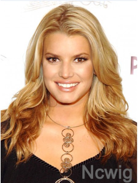 18 inch Soft Blonde Long Wavy Layered Jessica Simpson Wigs