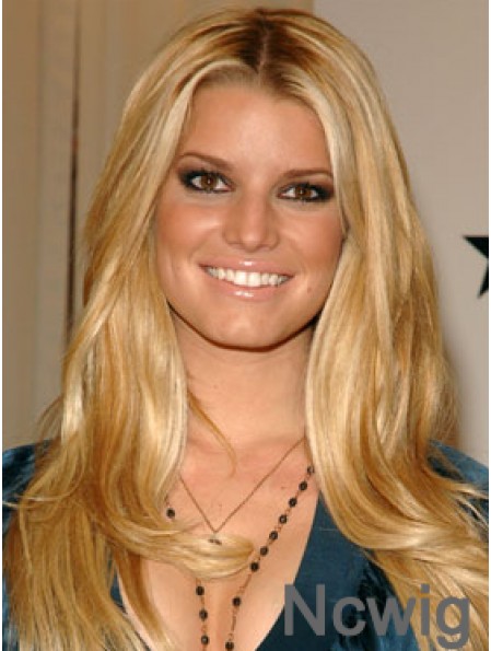 18 inch Exquisite Blonde Long Wavy Layered Jessica Simpson Wigs