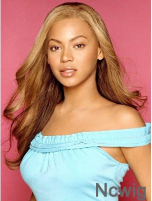 Brown Long Wavy Without Bangs Lace Front 24 inch Beyonce Wigs