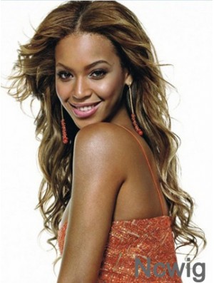 Brown Long Wavy Without Bangs Lace Front 22 inch Beyonce Wigs