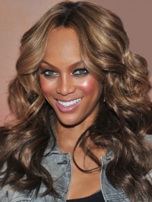 Ombre/2 Tone Wavy Without Bangs Lace Front 18 inch Trendy Tyra Banks Wigs