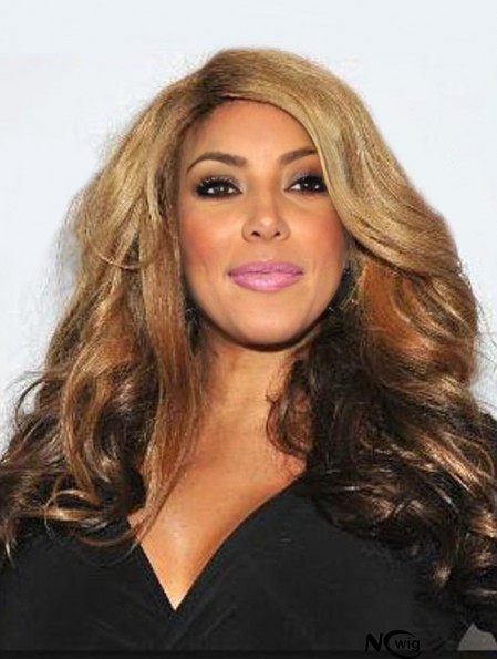 Blonde Synthetic 22 inch Long Without Bangs Curly Capless Wendy Williams Wigs