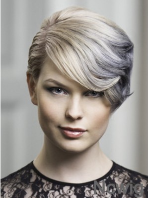 Lace Front Grey Short Wavy 8 inch Discount Fashion Wigs