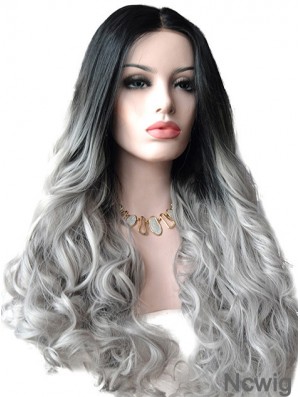 22 inch Ombre/2 Tone Long Without Bangs Wavy Durable Lace Wigs