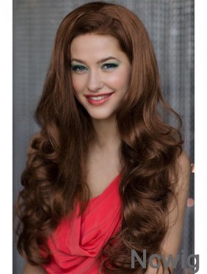 Long Wavy Auburn Soft Synthetic Half Wigs