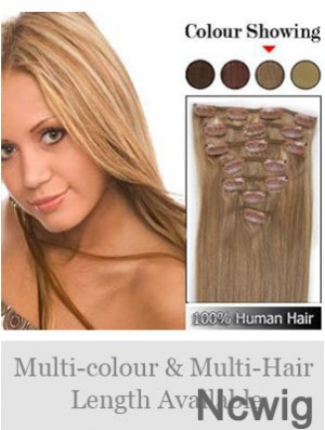 Soft Blonde Straight Remy Human Hair Clip In Hair Extensions