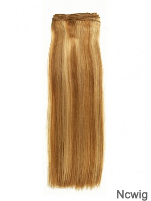 Straight Remy Human Hair Blonde New Weft Extensions