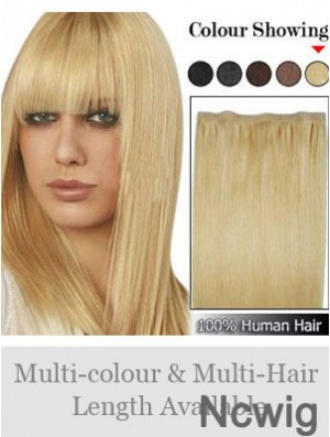 Straight Remy Human Hair Blonde Suitable Weft Extensions