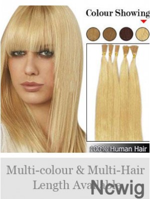 Blonde Straight Stick/I Tip Hair Extensions