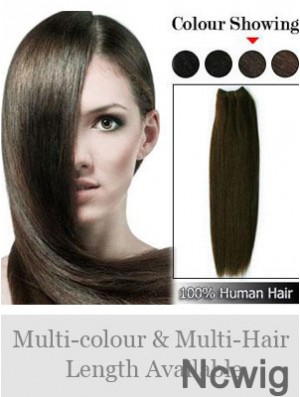 Straight Remy Human Hair Brown Soft Weft Extensions