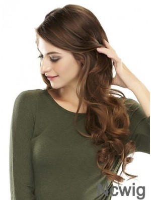 Online Brown Wavy Remy Human Hair Clip In Hairpieces